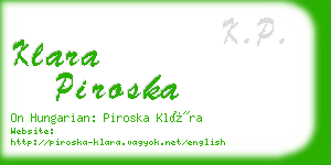klara piroska business card